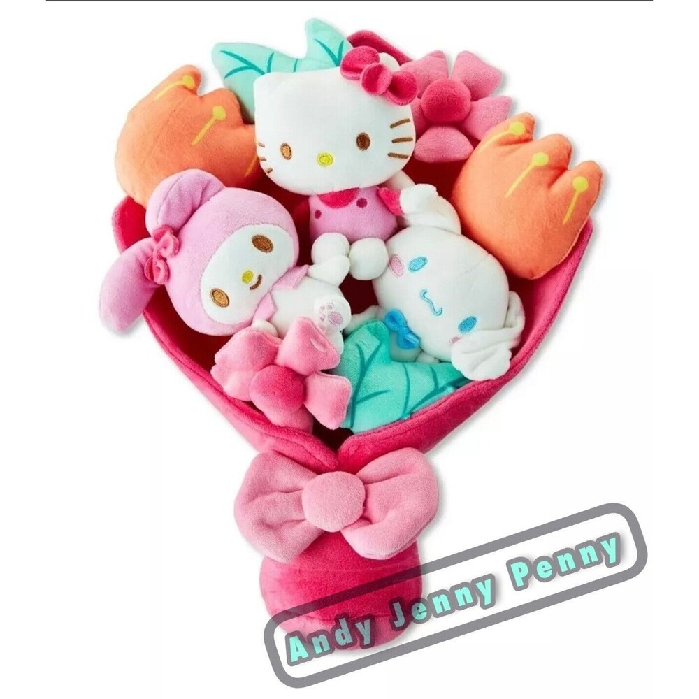 NEW Hello Kitty And Friends Valentines Plush Bouquet 3 Removable Characters 2025